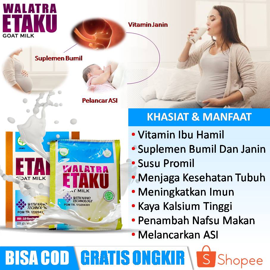 

Susu Etaku - Vitamin Ibu Menyusui Agar Bayi Cerdas, Suplemen Ibu Hamil Dan Janin, Kaya Kalsium Tinggi, Susu Promil, Penggemuk Badan, Penambah Nafsu Makan Ibu Hamil, Penambah Darah Rendah, Anemia, Obat Badan Sering Lemas, Peningkat Imun Tubuh