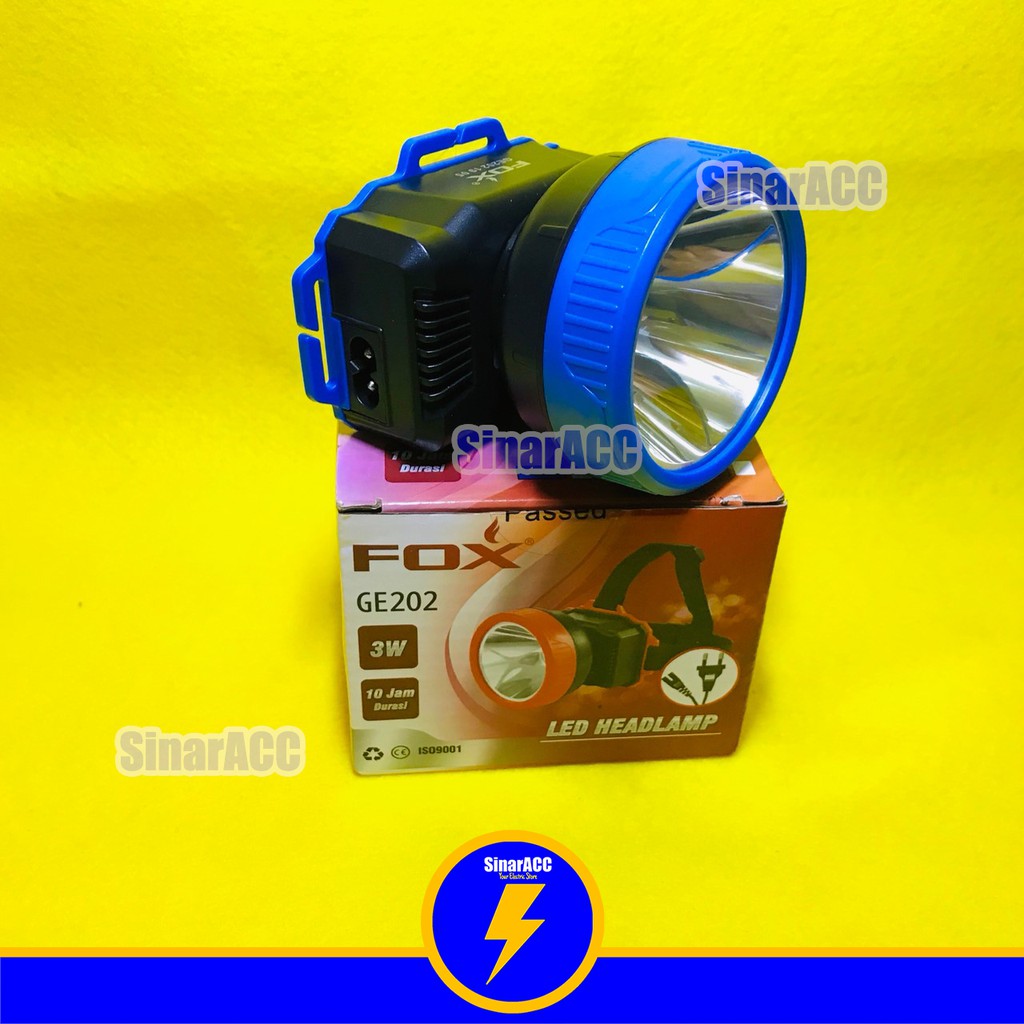 Senter kepala Fox GE 202 Senter emergency putih 3W 3 Watt