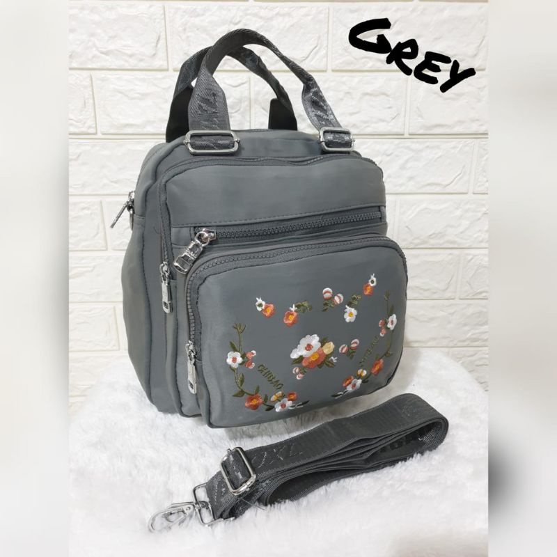 Original TAS WANITA IMPORT 3in1 CHIBAO MOTIF BORDIR BUNGA JINJING SELEMPANG RANSEL TERBARU