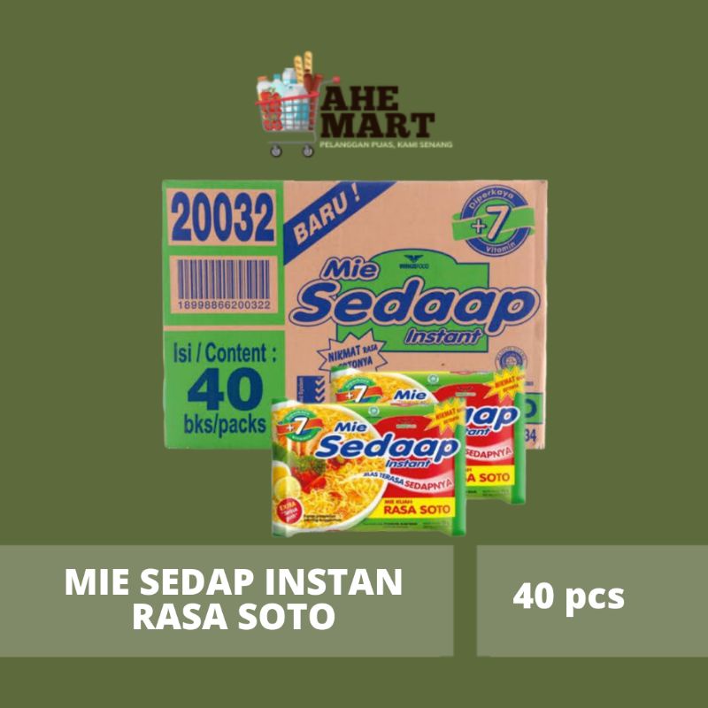 

MIE SEDAP SOTO KUAH INSTAN 1 KARDUS ISI 40 PCS