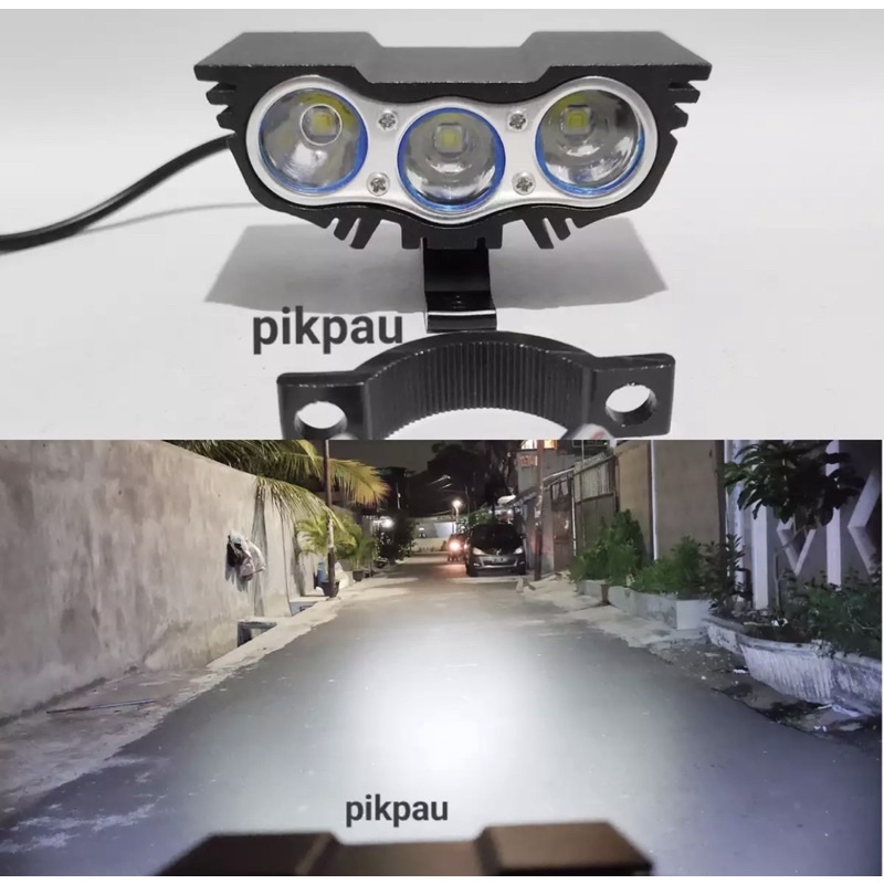 Promo Lampu tembak OWL mata elang 3 mata Led White Universal Lampu Motor Sorot OWL  Cree 3mata ultrafire-2