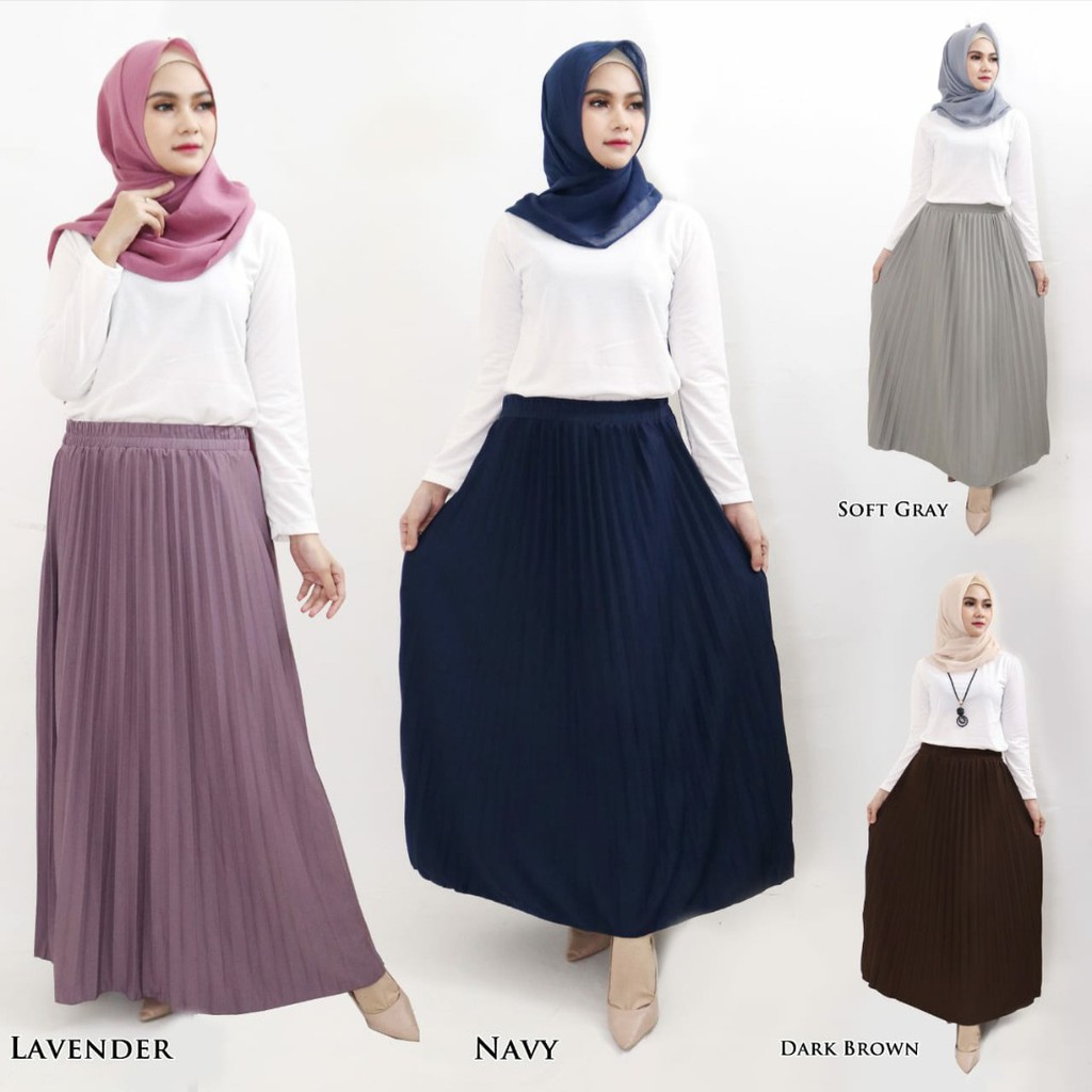 Veronita Rok Plisket panjang Rok muslim/Mayung/Payung Bawahan Rok bahan Terbaru Termurah Terlaris