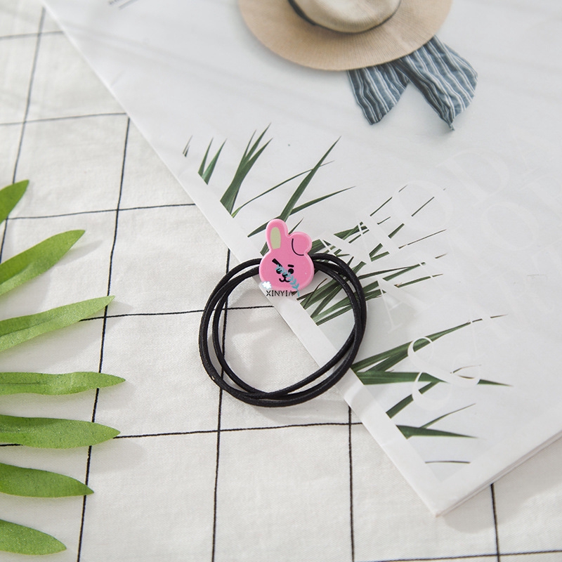 Bts Korea Bt21 Hair Ring High Elastic Simple Hair Rope Creative