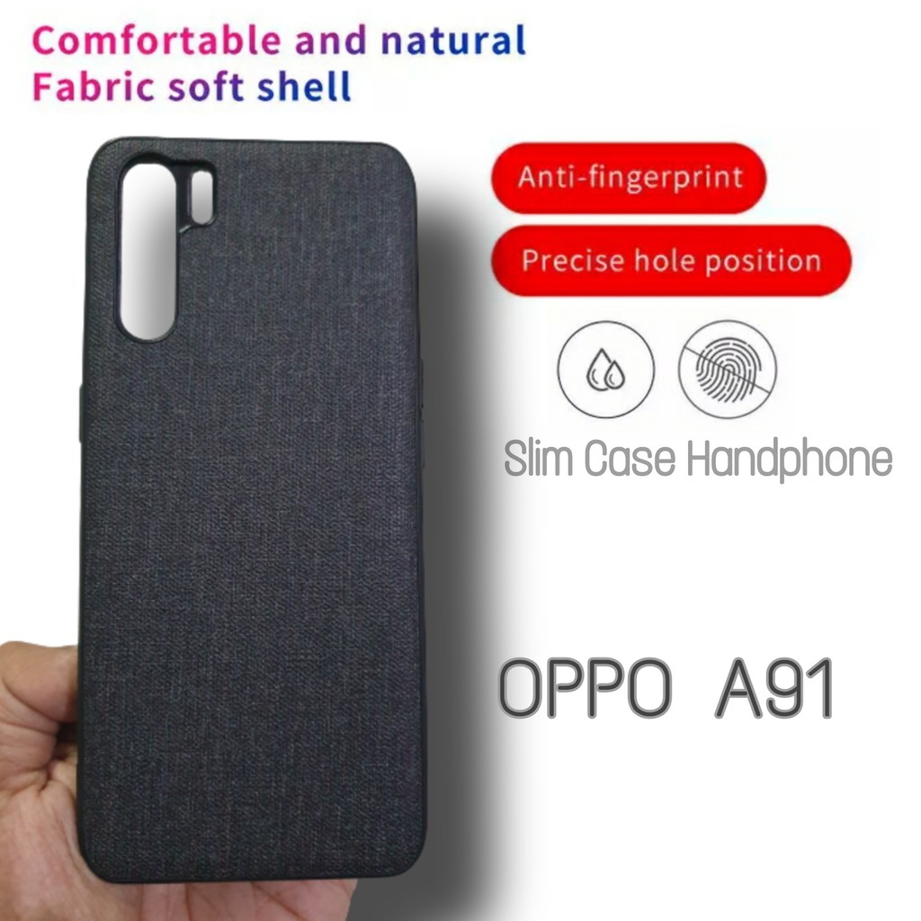 PROMO Case Kain OPPO A91 Hard Case Cloth Matte Phone Case Breathable