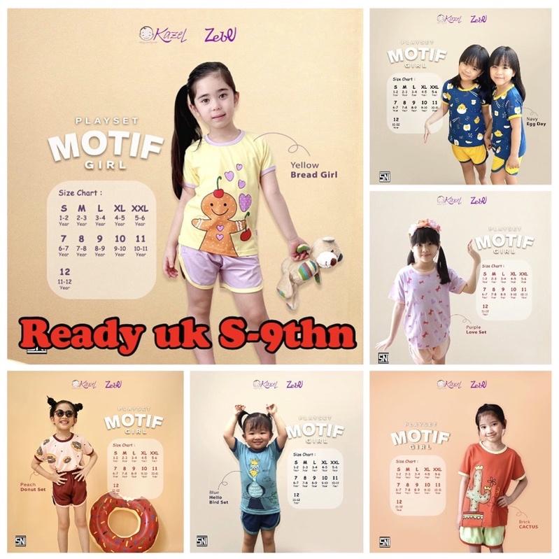 11.11 Harga AMBYAR Setelan 1 - 12 Tahun Kazel  x Zebe Playset Girl Motif  part 1 CBKS