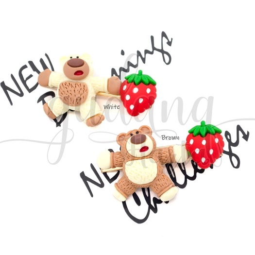 Jept Rambut Strawberry Bear Hairclip Buah Dan Beruang Lucu GH 201497