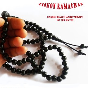 Tasbih Giok Black Jade Aceh 99 Butir Bahan Terapi