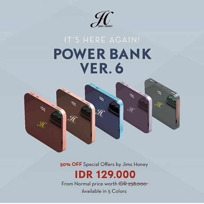 POWERBANK V.06 JIMSHONEY //PB MUNGIL SIMPLE//KAPASITAS 10.000 mAh