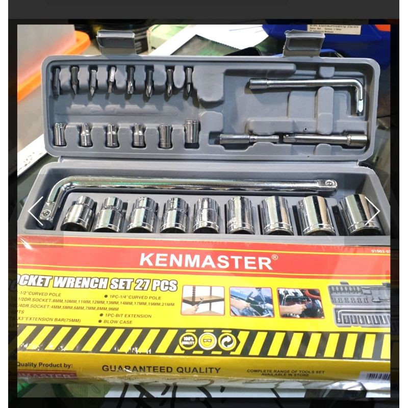 KUNCI SOK SET KENMASTER 27 PCS KUNCI SOCKET SOK KENMASTER 27 PCS