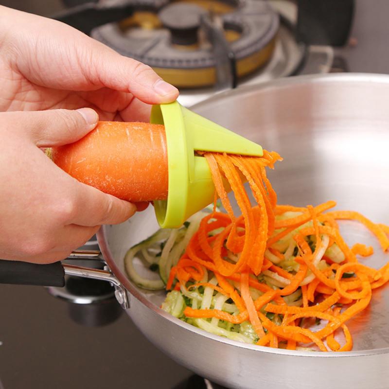 Hot Sale/Kitchen Vegetable Fruit Slicer Shred Device/Pemotong Timun Peeler Twister/Parutan Pemotong Lobak Wortel Spiral/Alat Dapur Gadget