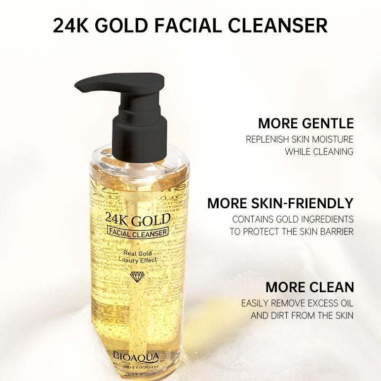 Free GiftBioaqua Paket Skincare 24K Gold Skin Care Whitening Anti-Aging Set With Cleanser/Niacinamid