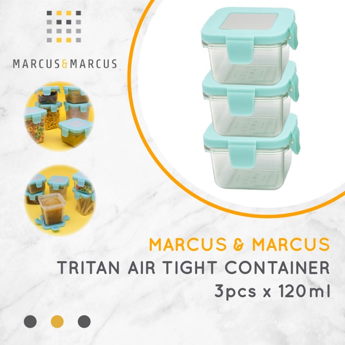 Marcus &amp; Marcus Tritan Air Tight Container 120ml x 3 pcs