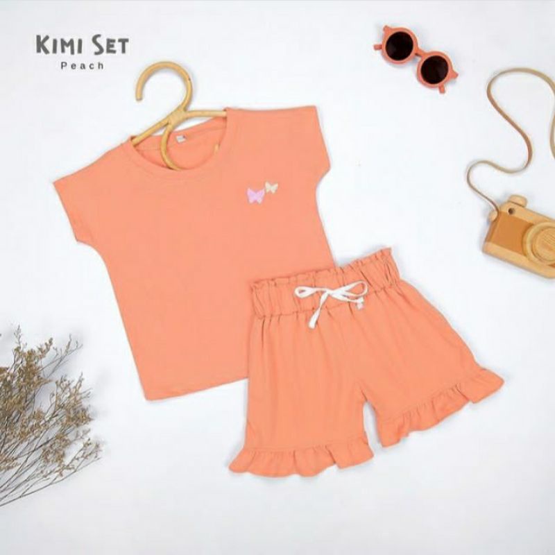 KIMI SET//SETELAN ANAK PEREMPUAM BORDIR BUTTERFLY