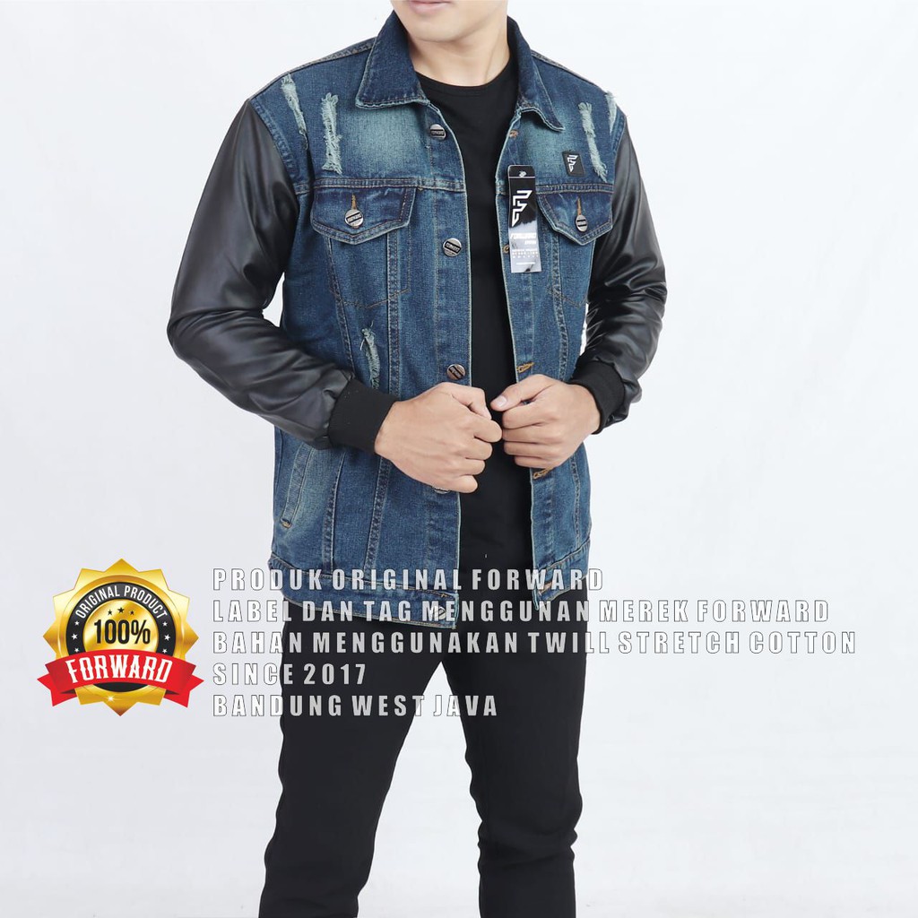 Jaket Pria Jeans Denim Retro Destroy Forward System