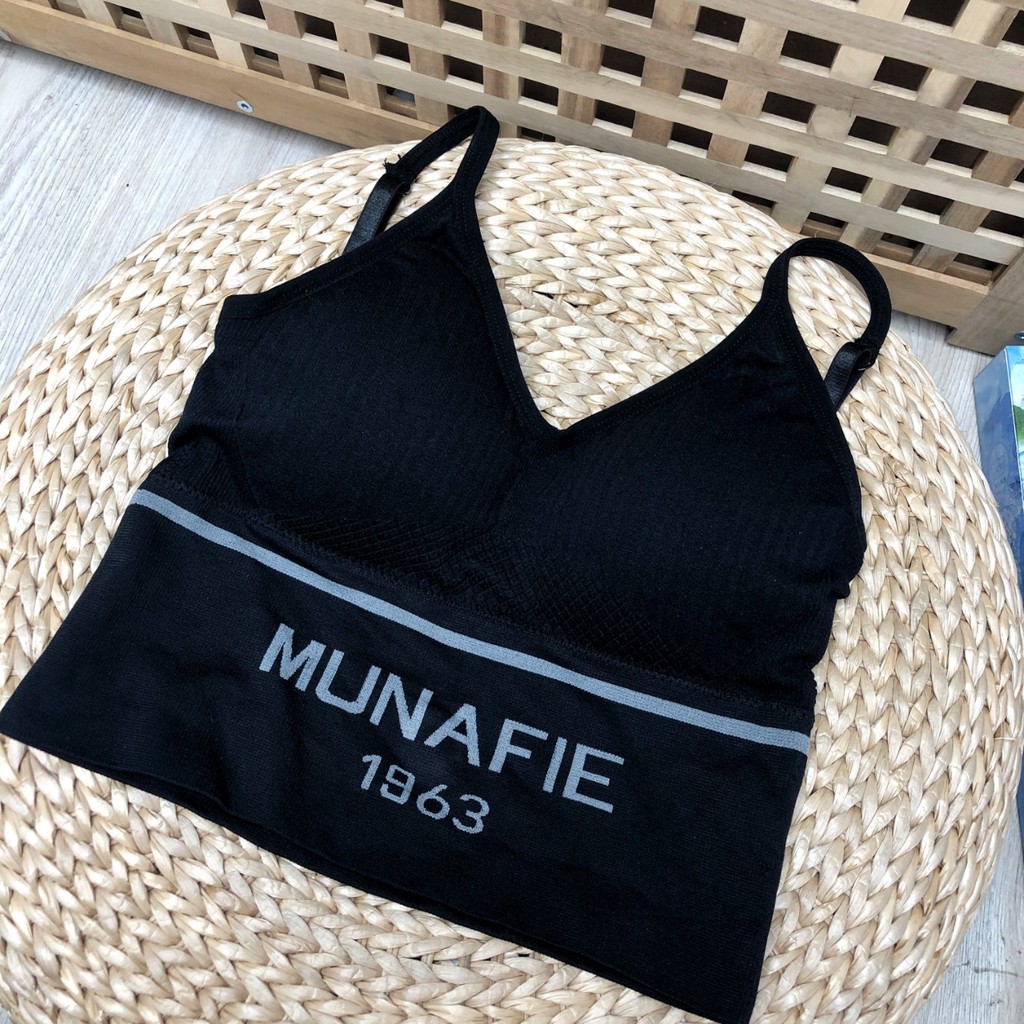 INFY - SPORT BRA MUNAFIE MOTIF BH TANPA KAWAT PAKAIAN DALAM WANITA FASHION OLAHRAGA PUSHUP B042