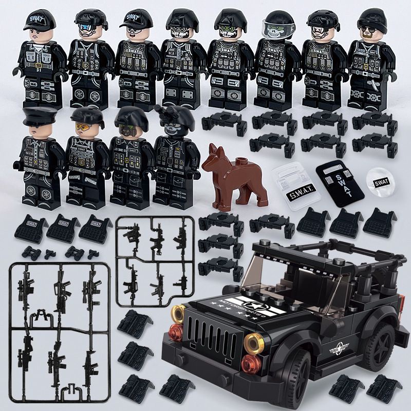 Forces 12pcs Khusus Mini Action Figure Military Weapons Aksesoris Puzzle Game