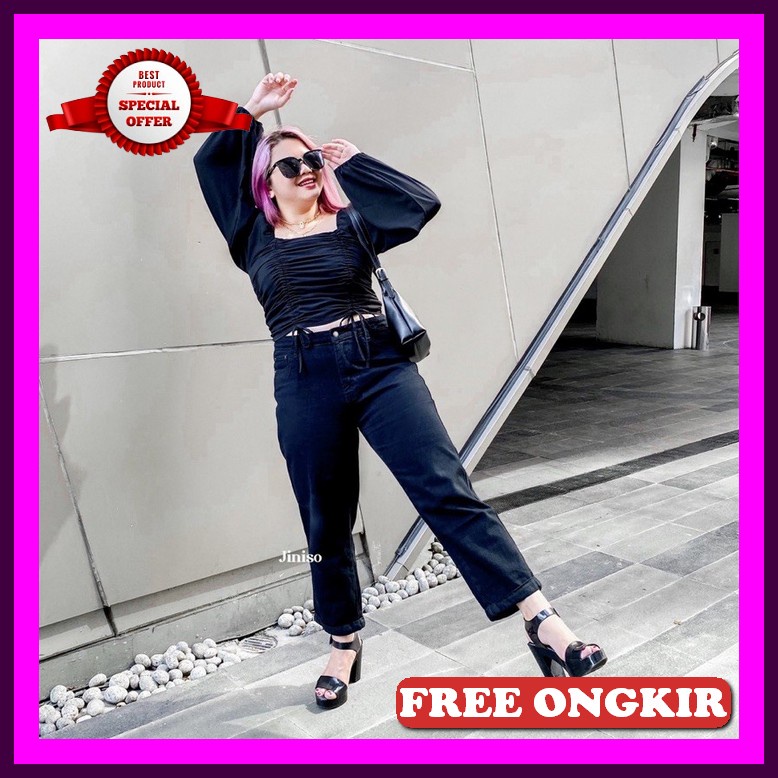 Celana Jins Clana Jeans Kulot Remaja Kekinian Highwaist Cewek Clana Jeens Panjang Korean Celana Jins