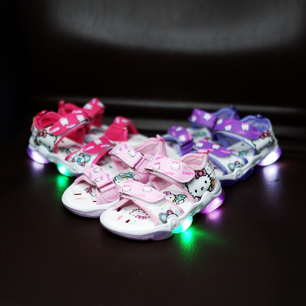 Sandal Anak Sendal LED Motif HELLO KITTY JPR-02 - Sandal Anak Kasual Import