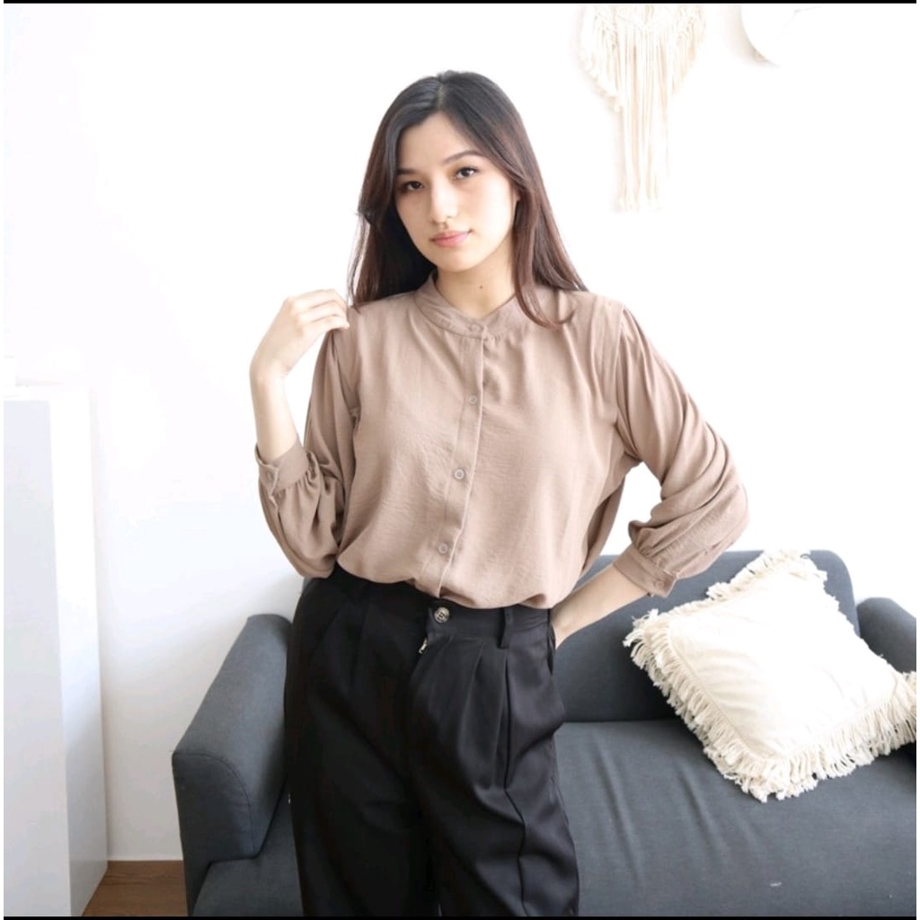 Reva Blouse Crinkle / Baju wanita Terbaru / Kemaja blouse / Tunik Terbaru / Gamis Terbaru / Atasan Wanita Terlaris / Crinkle Blouse shanghai / Atasan wanita Pesta Lebaran / Long Dress