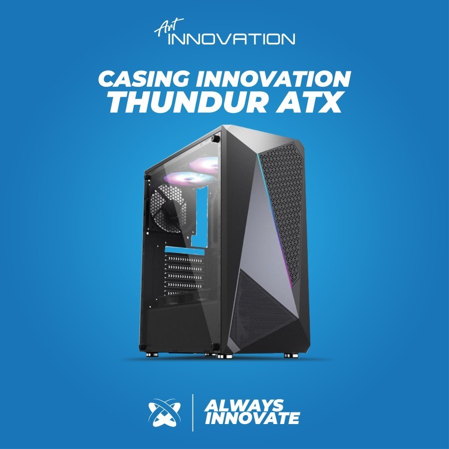 Casing Komputer/PC Gaming Innovation Thunder Tempered Glass - Non PSU