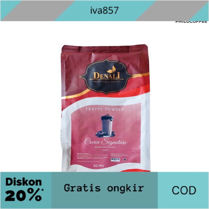 

PROMO Denali Cocoa Signature Frappe Powder 800g | Bubuk Frappe Denali GRATIS ONGKIR