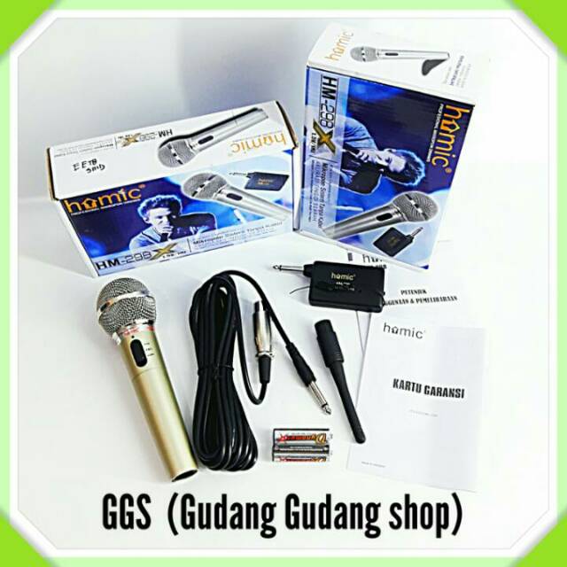 MIC HOMIC WAIRLESS - MIC KAROKE KABEL & TANPA KABEL- PROFESIONAL VOKAL MIKROPON DINAMIS