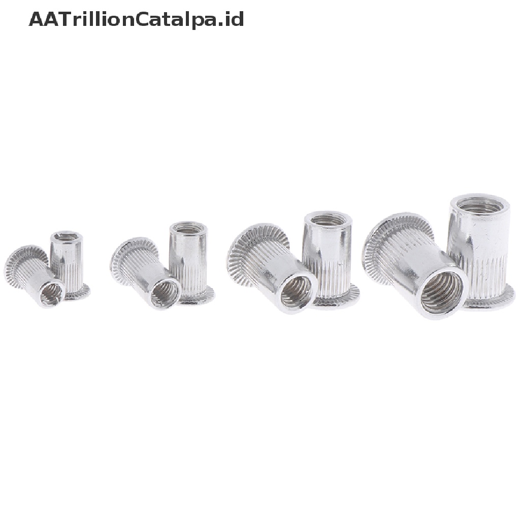 100pcs / Set Mur Rivet Rivnut M4 / M5 / M6 / M8 Bahan Baja Aluminum