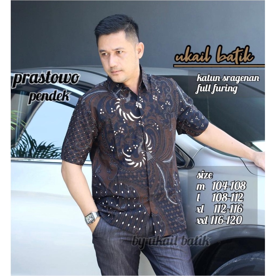 PRASTOWO UKAIL KEMEJA BATIK SOLO LENGAN PENDEK LAPIS FURING ATASAN PREMIUM MODERN SUKET SEGORO PANJI