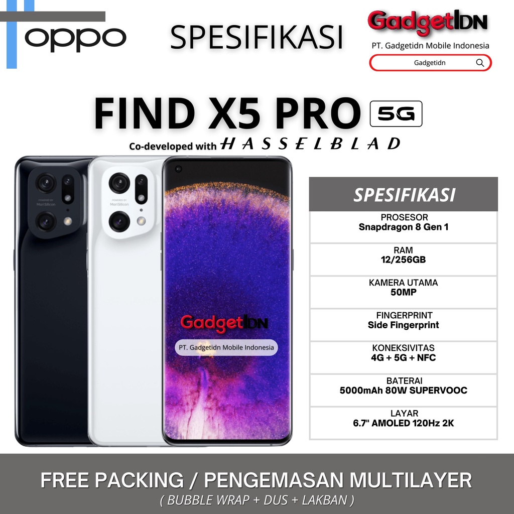 OPPO FIND X5 PRO 12/256GB 5G NFC HASSELBLAD GARANSI RESMI OPPO