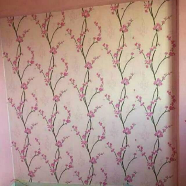  Wallpaper  Sticker  Panjang 10 meter motif  Bunga  Sakura  