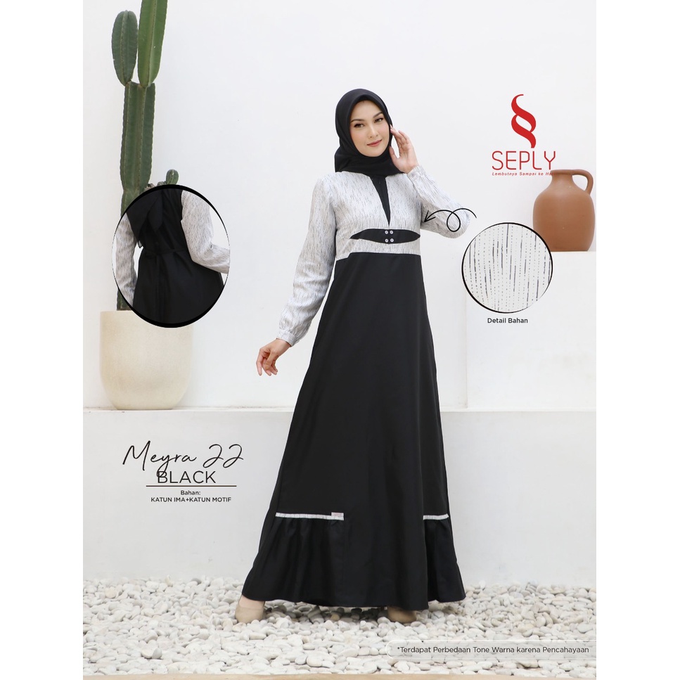 Seply - Gamis Wanita Meyra 22 - Black - Maroon