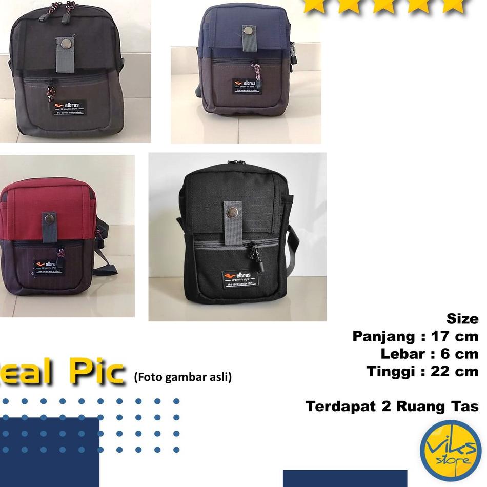 Tas Selempang Pria Cowok Sling Bag Elbrus Original Slingbag Tas Gantung Kecil Hp Dompet Multifungsi 
