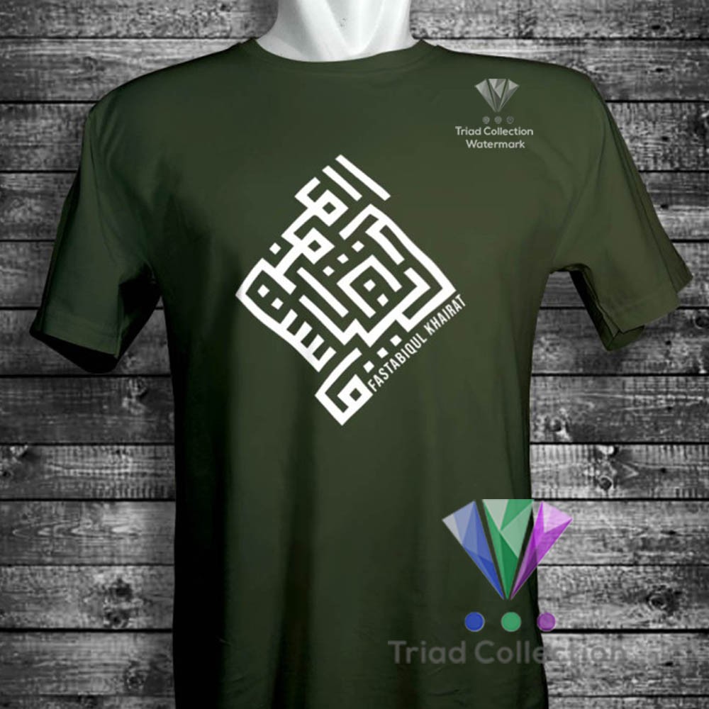 FASTABIQUL KHAIRAT | Kaos Dakwah Islami Cotton Combed 30s Premium Distro Baju Muslim Santri | 1487-8