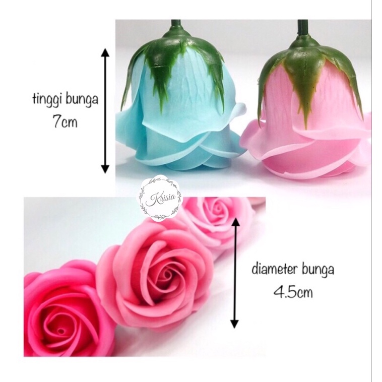 Bunga Mawar Sabun / Rose Soap Flower 4 Layer Kelopak Ecer Per 1 Pcs(TANPA TANGKAI)