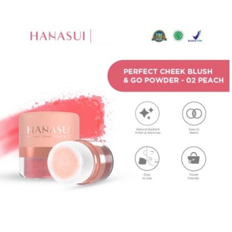 ^ KYRA ^ Hanasui Perfect Cheek Blush On And Go Powder Blush Kosmetik Wajah Make Up - Netto 2.5 gr