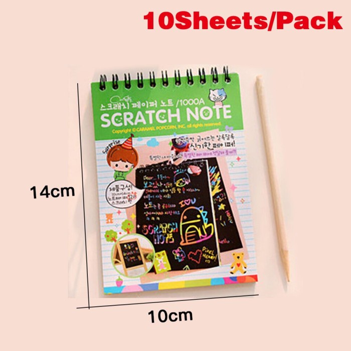 

Scratch Note Magic / Buku Gambar Gores Magic - Hijau