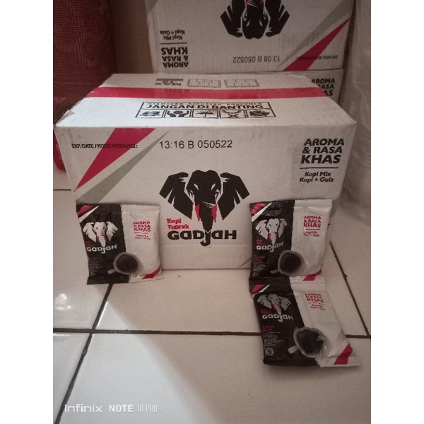 

Kopi Tubruk Gajah 25g 1 dus isi 12 rcg @10 sachet