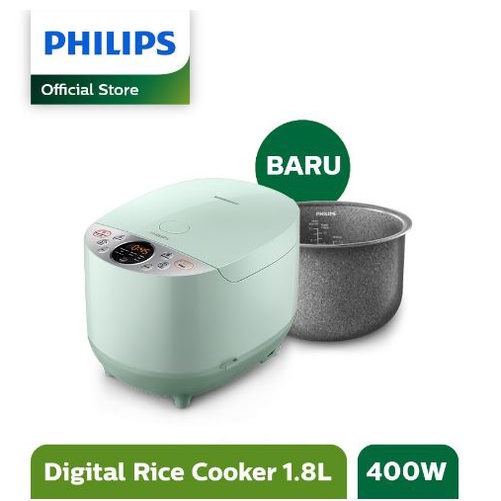 Jual PHILIPS 1.8L Digital Rice Cooker HD4515/85 400Watt 10 Menu