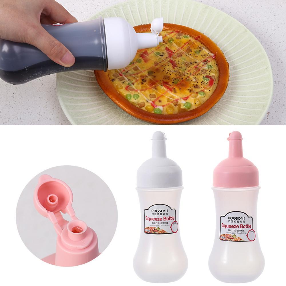 Suyo Botol Dispenser Saus Cuka / Makanan Penutup Model Remas 350ML Anti Debu Untuk Dapur