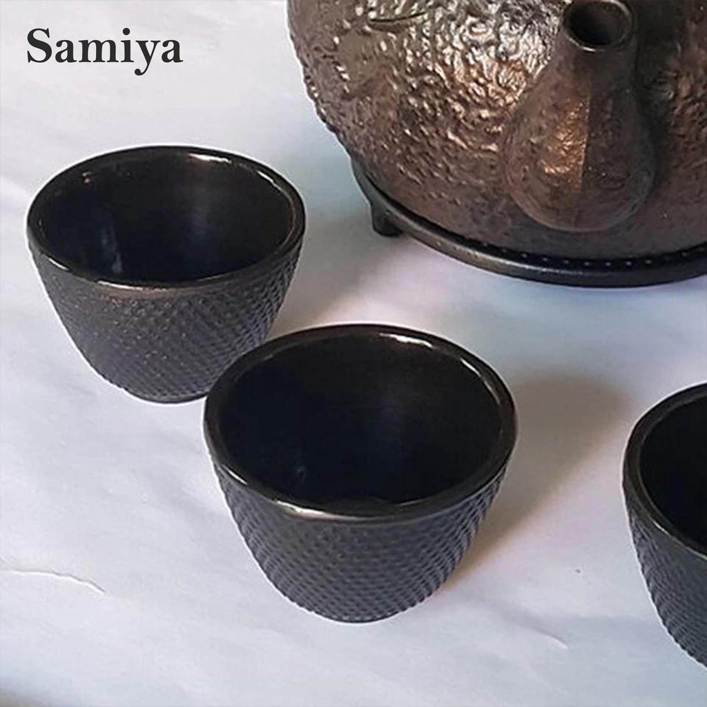 japanese iron tea cup black / cangkir gelas seloki hitam teacup / sloki kungfu cup