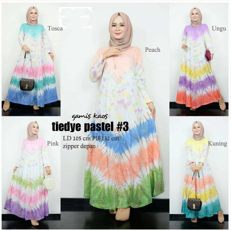 Grosir Gamis Pastel 3 Gamis Kaos Muslim