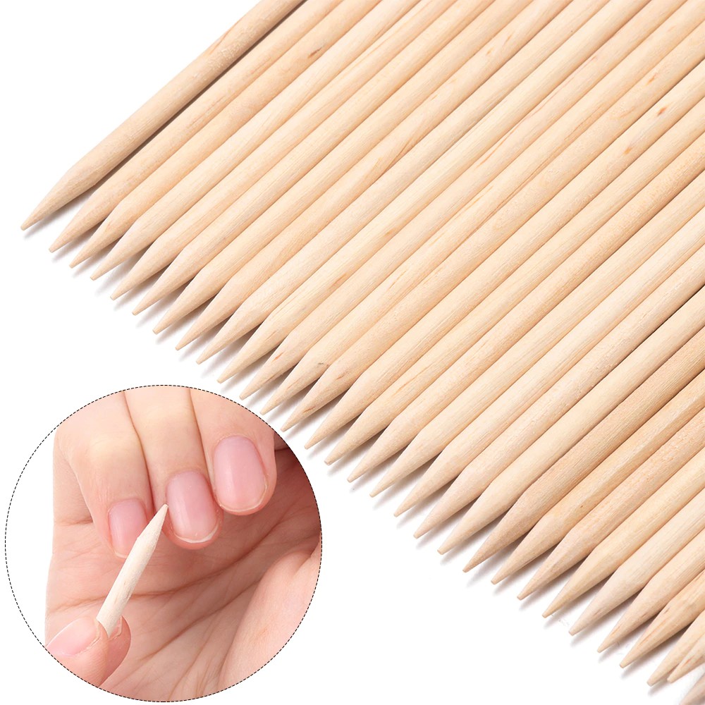 WOODSTICK 10X NAIL ART PEDICURE MANICURE PUSHER NAIL KUKU CUTICLE SCRAPPER KUTIKULA NAILART