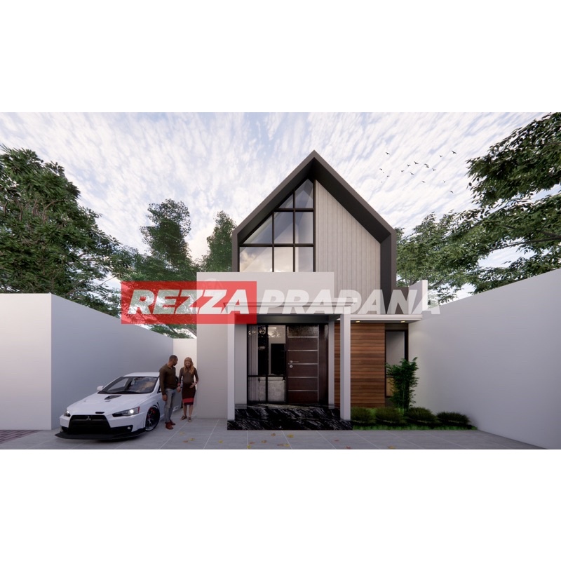 Desain rumah scandinavian type 36