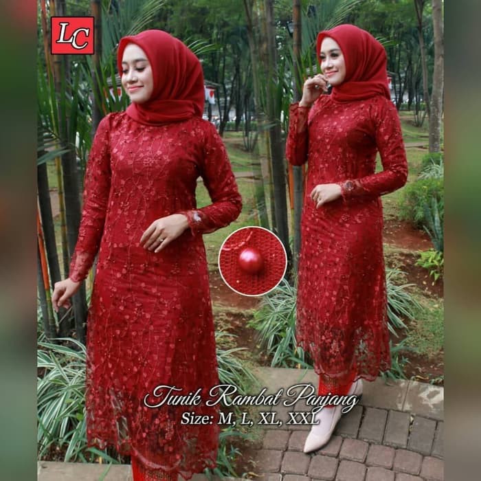 set kebaya tunik rambat panjang berkualitas