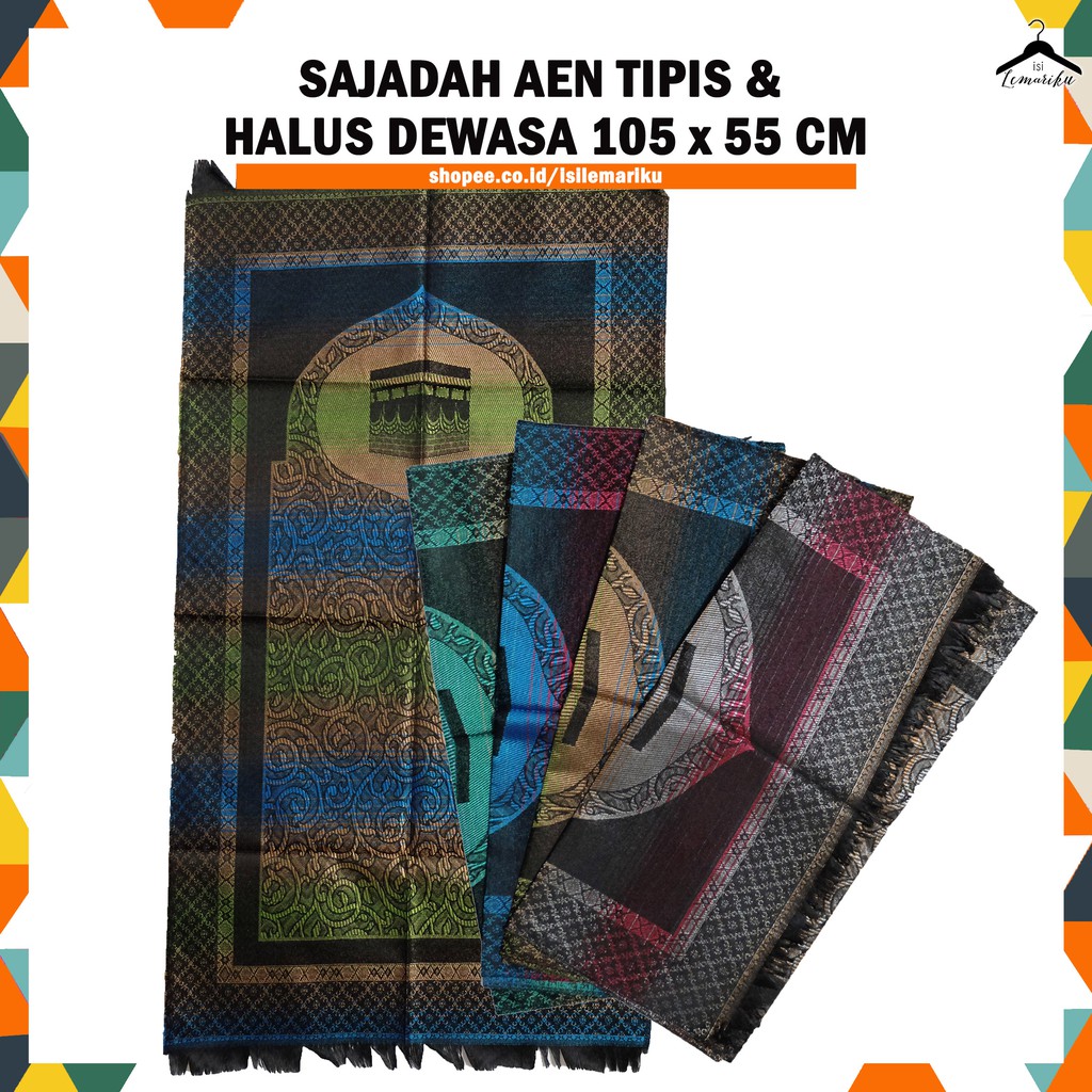 Sajadah Oleh Oleh Haji Halus Tipis &amp; Ringan AEN 105 x 55 CM