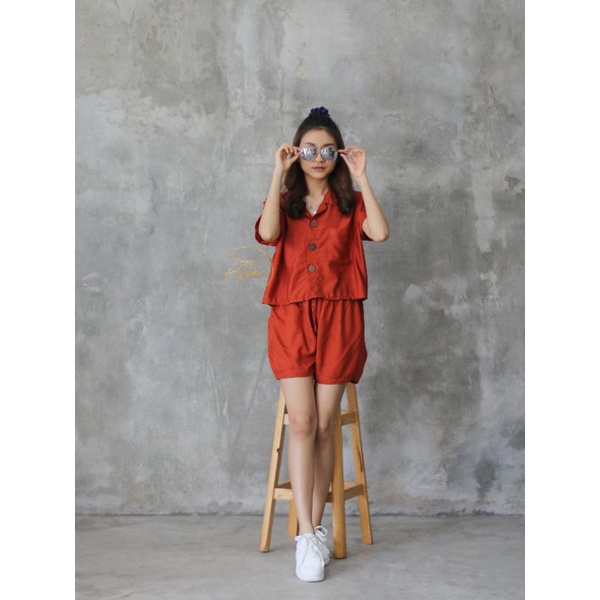 Feechi Set | Set Crop Celana Pendek