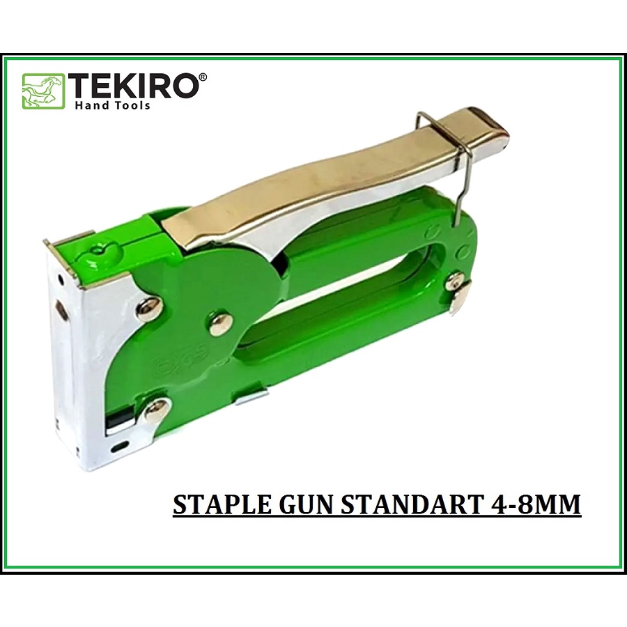 TEKIRO Staple Gun Treker 4-8 mm  / Tembakan Staples Standar / Stapler Gun Plus Isi / Staples Tembak STAPLE GUN TACKER STAPLES GUN 4-8 MM / TEMBAKAN STAPLES STANDAR