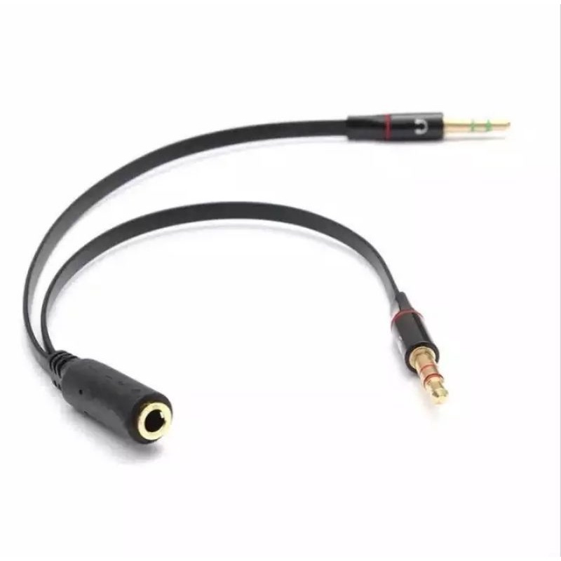 Splitter Audio Jack 3.5mm Female ke Dual 3.5mm Male HiFi (Mic+Hear)