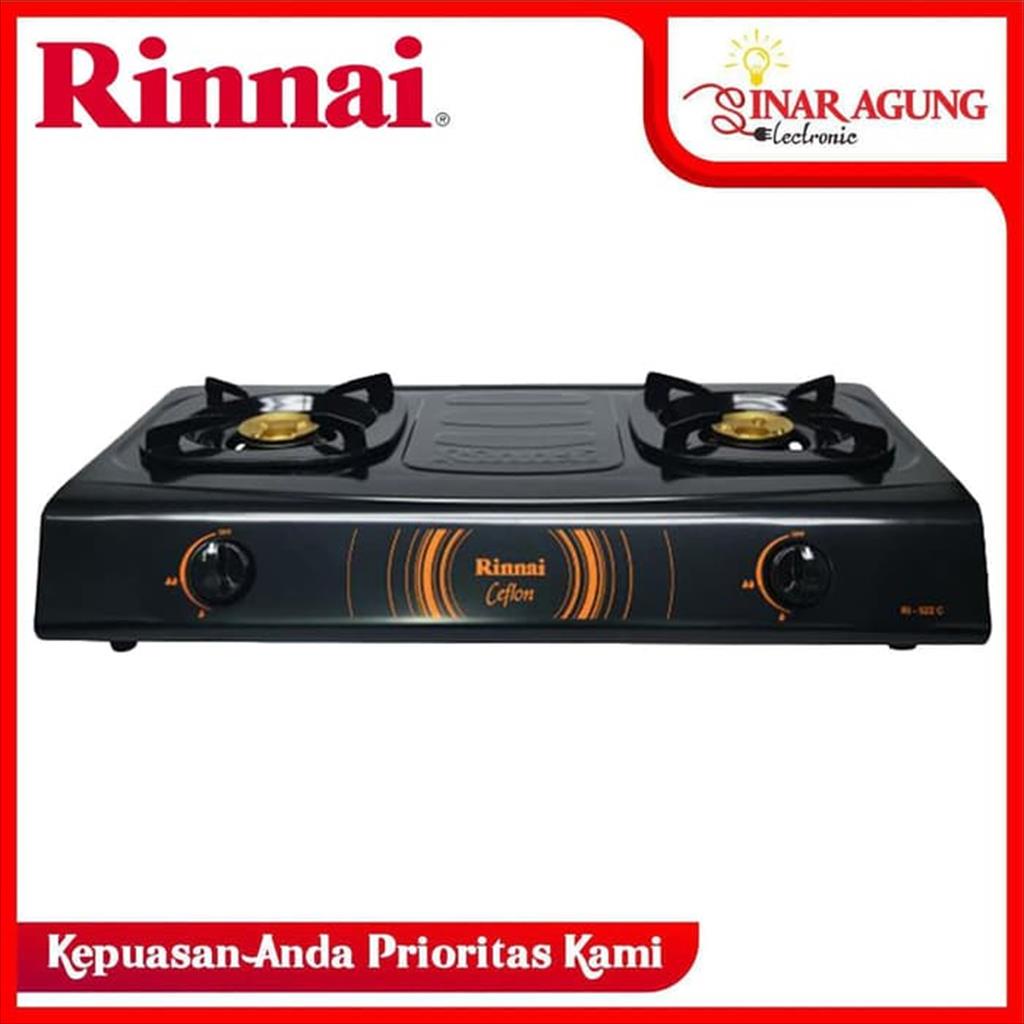 Ready  [COD] KOMPOR GAS RINNAI RI522C / RI-522C / RI 522 C [2 TUNGKU] 100% ORI ASLI