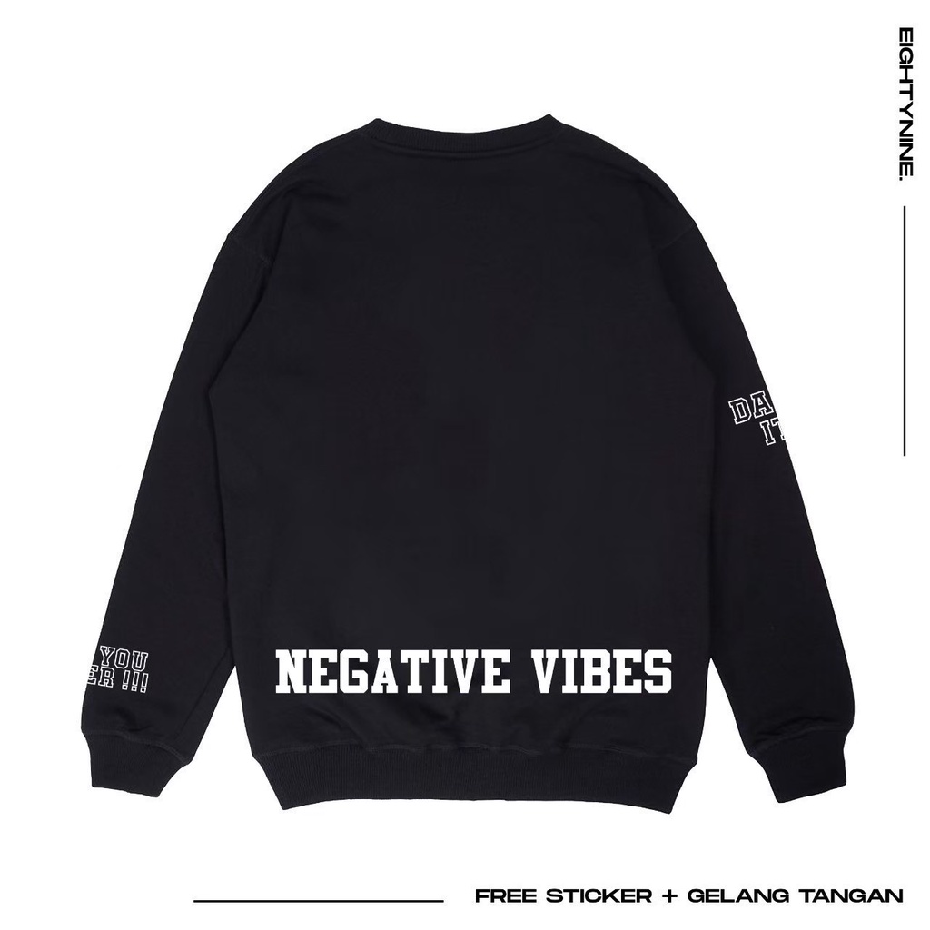 Sweater Crewneck Black Kasual / Jaket Crewneck Distro Bandung Kasual